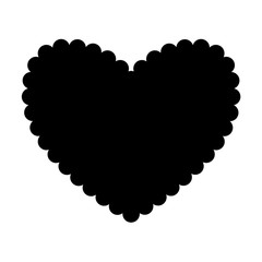 Scalloped heart shape. Clipart image isolated on white background
