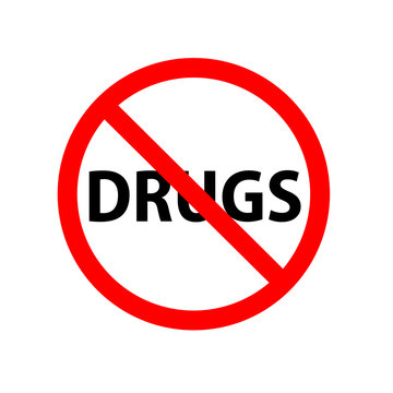 Stop Drugs sign. Clipart image isolated on white background