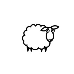 Sheep outline icon. Clipart image isolated on white background