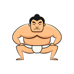 Fototapeta premium Sumo wrestler icon. Clipart image isolated on white background
