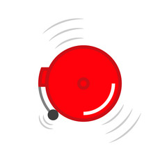 Fire alarm bell icon. Clipart image isolated on white background - obrazy, fototapety, plakaty