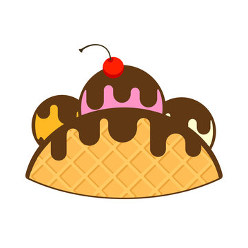 Ice Cream Taco. Clipart image isolated on white background