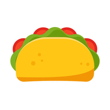 Taco vector icon. Clipart image isolated on white background