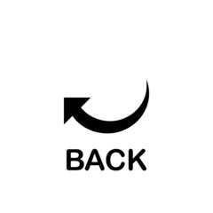 Back or reverse icon vector. Flip over or turn arrow sign. 