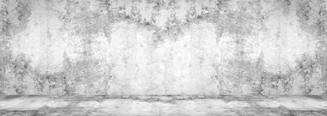 Obraz premium Wall texture Concrete floor panorama cement floor and wall backgrounds, room for display products. 