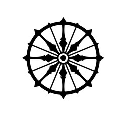 Konark wheel simple silhouette icon. Clipart image isolated on white background