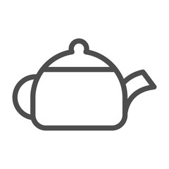 Obraz premium Teapot vector thin line icon