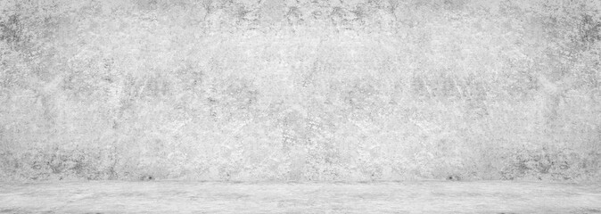 Wall texture Concrete floor panorama cement floor and wall backgrounds, room for display products. 