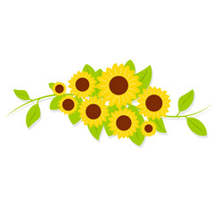Obraz premium Sunflower swag icon. Clipart image isolated on white background