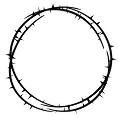 Thorn crown top view . Clipart image isolated on white background