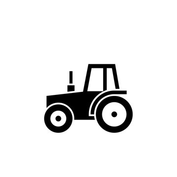 Easy tractor glyph icon. Clipart image isolated on white background