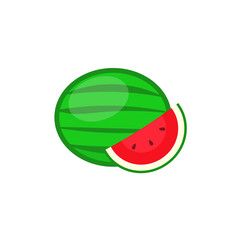 Watermelon vector icon. Clipart image isolated on white background