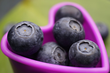 Blueberries in the shape of a heart