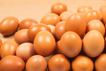 Group of brown eggs isolated on white.