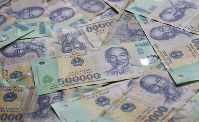 Fototapeta na wymiar Vietnamese paper money 500,000 VND