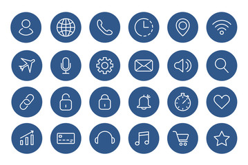 User interface icons. Web vector icons.