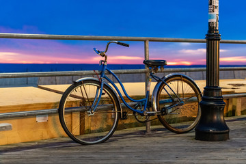 Bike beach at sunrise.