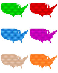 Karten der USA auf grobem Gewebe