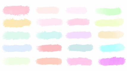 Colorful pastel watercolor splash set for your design, vector.