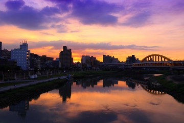 Fototapeta na wymiar Taipei sunset