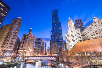 Chicago, Illinois, USA River Cityscape