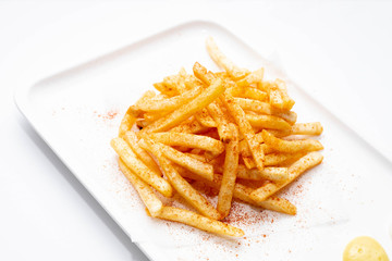 Fast food. Meal. Subject shooting. French fries.