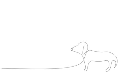 Cute dog continuous line drawing vector illustration