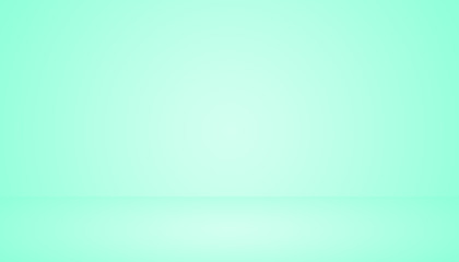 Obraz premium Empty room studio gradient aqua green with spotlight used for background and display your product.