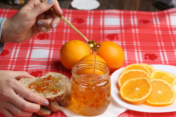 orange jam an bread