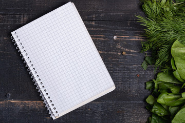 notepad for writing, vegetarian recipes