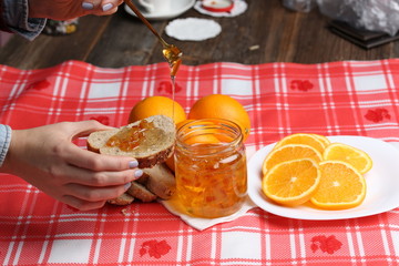 orange jam an bread
