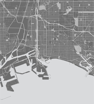map of the city of Long Beach, California, USA