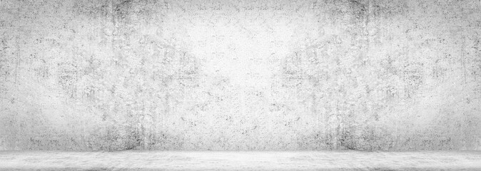 Blank concrete wide dark wall texture background.Wide Concrete with floor panorama for Composing.