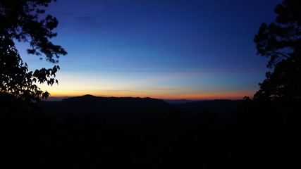 sunset in the mountains