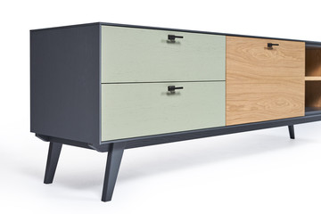 modern Scandinavian-style chest of drawers on a white background