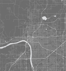 map of the city of Tulsa, Oklahoma, USA