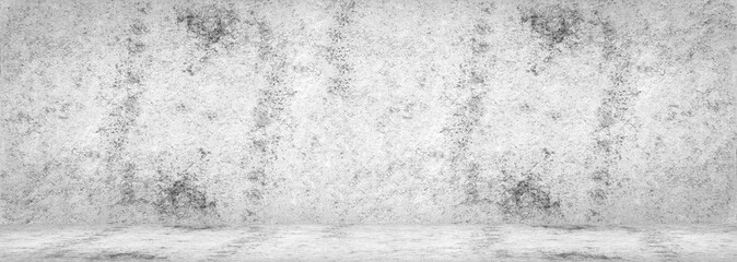 Blank concrete wide dark wall texture background.Wide Concrete with floor panorama for Composing.
