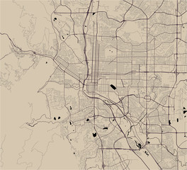map of the city of Colorado Springs, USA