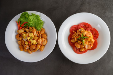 pipe rigate italian pasta with tomato sauce