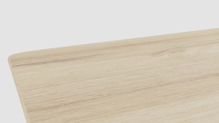 Perspective minimal table on white background 3D rendering 