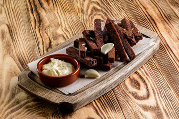 Garlik bread snack for beer