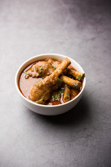 Hyderabadi Mutton Paya, Nehari, nahari or Nihari Masala. served with Naan and rice. selective focus