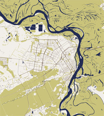 Obraz premium map of the city of Barnaul, Russia