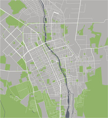 Fototapeta premium map of the city of Vladikavkaz, Russia