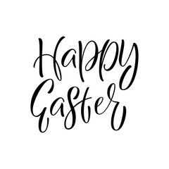 Happy Easter - banner with calligraphic sign.