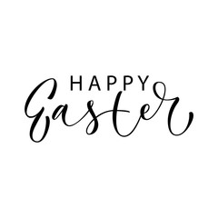 Fototapeta na wymiar Happy Easter - banner with calligraphic sign.