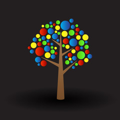 Colorful tree illustration vector design