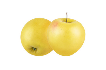 Yellow apple isolated on white background with clipping path