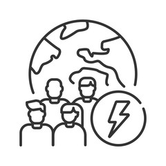 Social problem black line icon. Discrimination, conflicts, crime. Sign for web page, mobile app, banner, social media. Editable stroke.