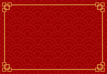 Red and gold background for Happy Chinese New Year.  Vector illustration.